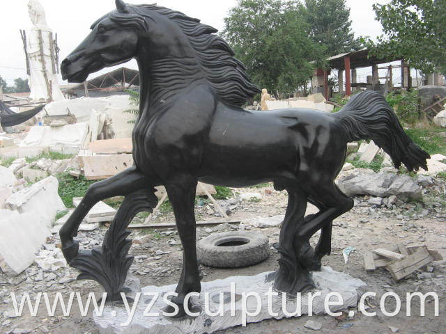 life size black marble horse statue 